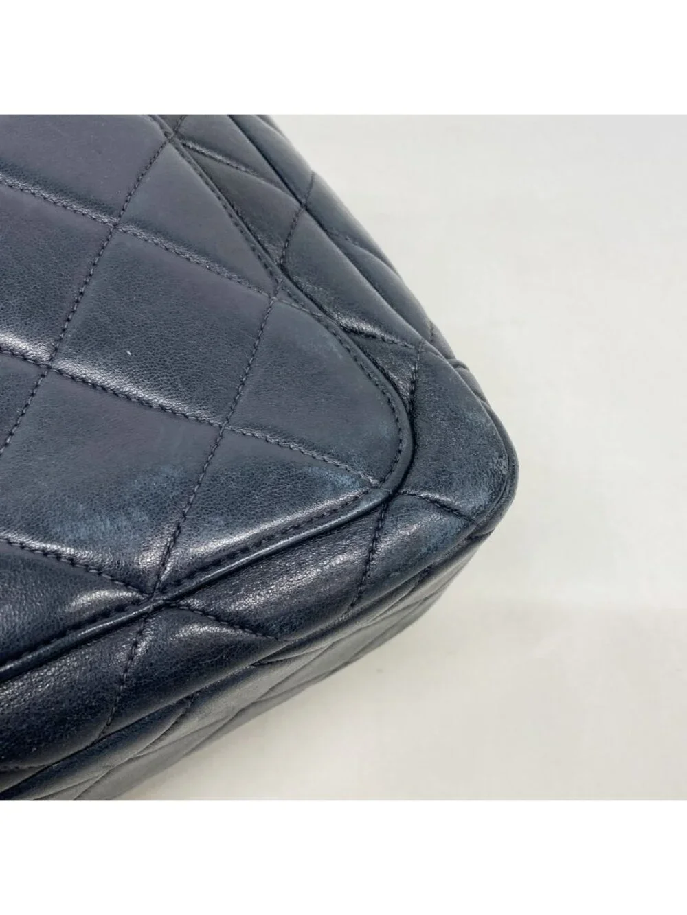 Chanel Handbag Quilted Lambskin Black Gold